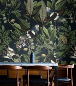 Magpie Black wallpaper by Wallcolors