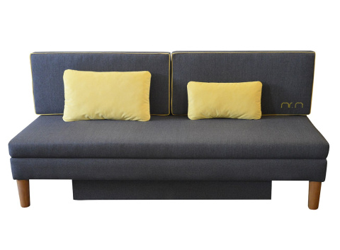 Sofa tapicerowana Mr. m grafitowa/żółta z funkcją spania