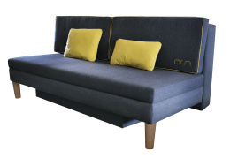Mr. upholstered sofa m graphite/yellow with sleeping function