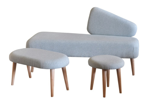 SHETLAND upholstered bench with backrest