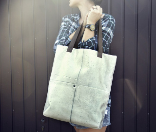 Bag Mr.m Concrete / ears natural leather