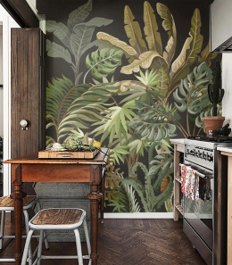 Jungle Black wallpaper by Wallcolors
