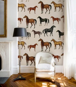 Horses Beige wallpaper by Wallcolors