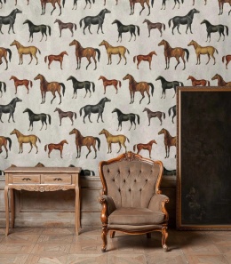 Horses Beige wallpaper by Wallcolors