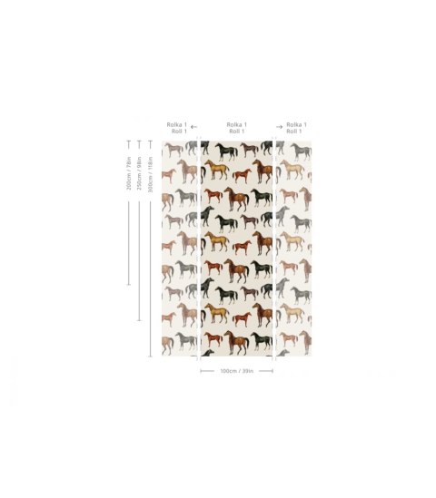 Tapeta Horses Beige od Wallcolors