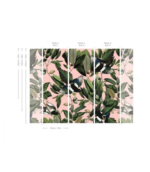 Tapeta Magpie Pink od Wallcolors