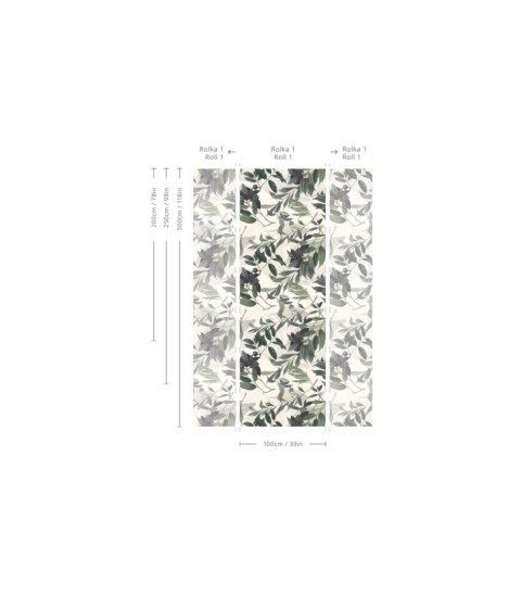 Tapeta Olive Branch White od Wallcolors