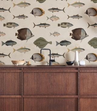 Under The Sea Beige wallpaper by Wallcolors