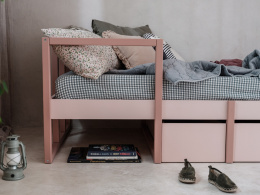 tweens bed drawer 90 x 200 pink
