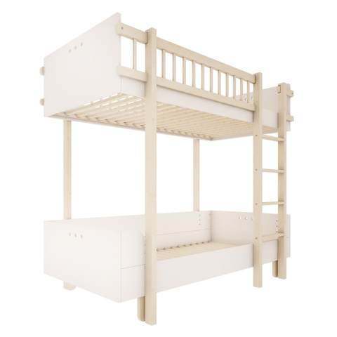 Basic white two-story bed