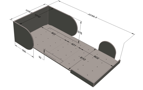 Bloom Bett 90 x 170/200 cm Kaschmir