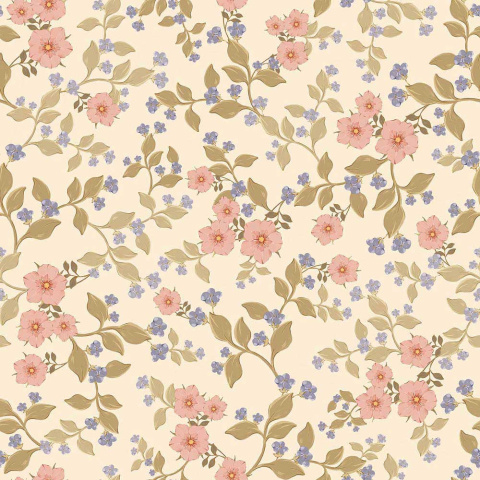 Antique floral fantasy sun wallpaper