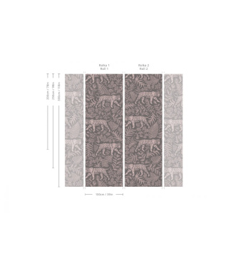 Camouflaged Tiger Gray Pink wallpaper by Wallcolors