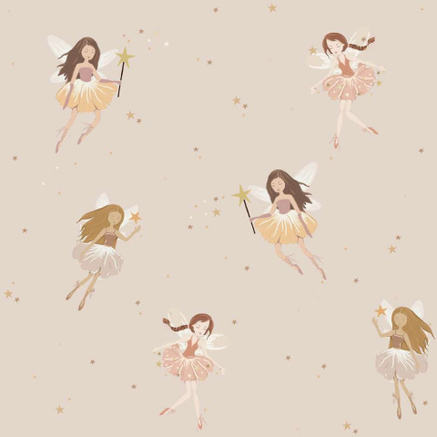 Fairies beige wallpaper