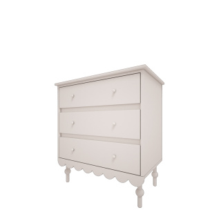 Babushka white chest of drawers with three drawers