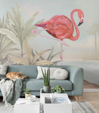 Crimson Flamingo wallpaper from Wallcolors