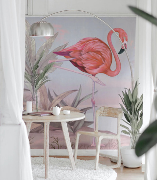 Crimson Flamingo Pink wallpaper from Wallcolors