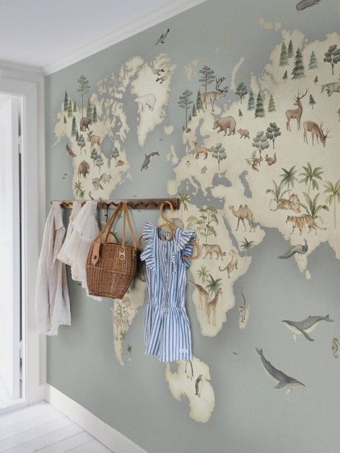 Mural wallpaper world map NEWBIE II 6946 Little Explorer