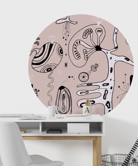 Wall decoration - mural DOTS Aliens