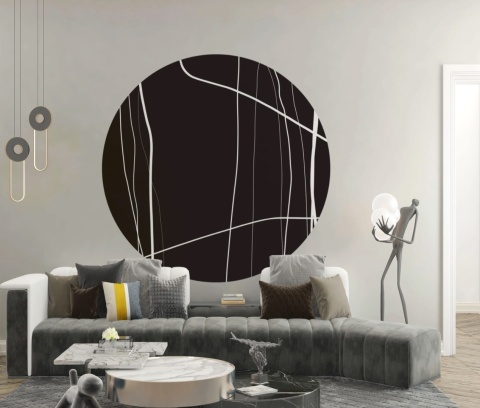 Dekoracja ścienna - Mural DOTS - Black forest