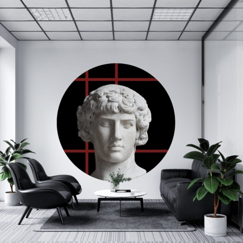 Dekoracja ścienna - Mural DOTS - Dawid CZARNY CZERWONE LINIE