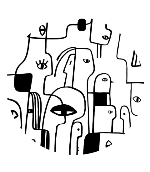 Wall decoration - mural DOTS People