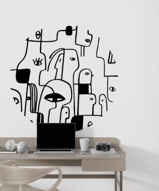 Dekoracja ścienna - Mural DOTS - People