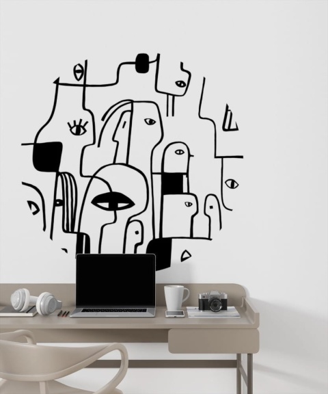 Wall decoration - mural DOTS People