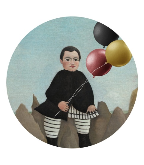 Dekoracja ścienna - mural DOTS Chłopiec z balonami