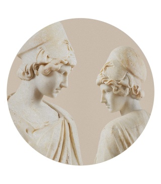 Wall decoration - mural DOTS Two Women