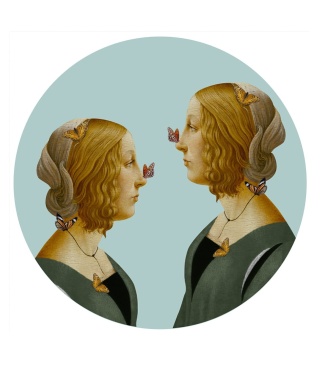 Dekoracja ścienna - mural DOTS Kobiety z motylami