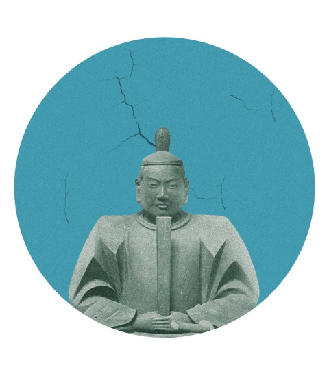 Wall decoration - mural DOTS Kusunoki BLUE