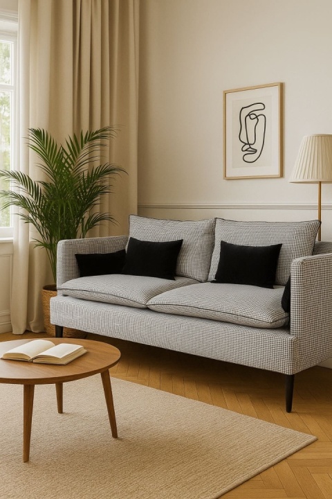 FLOXY Hahnentrittmuster gepolstertes Sofa