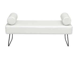 Ławka Lever 120 skóra biała 1 szt.