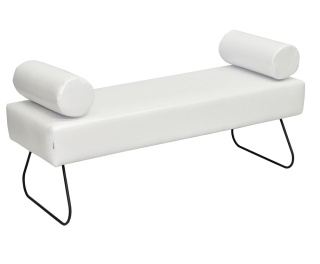 Ławka Lever 120 skóra biała 1 szt.