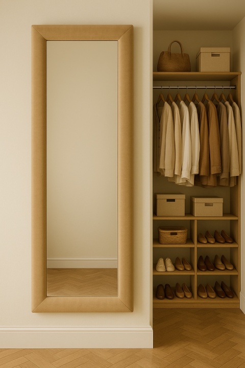 Lustro tapicerowane Velvet beżowe