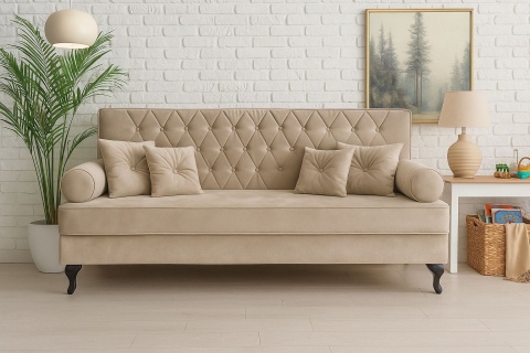 BAROQUE upholstered sofa with sleeping function
