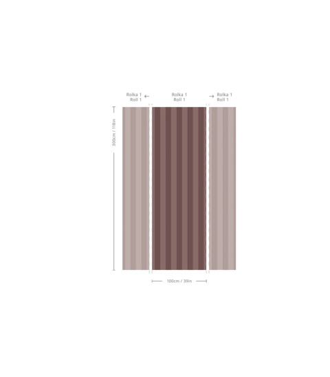 Bold Stripe Cocoa Wallpaper von Wallcolors