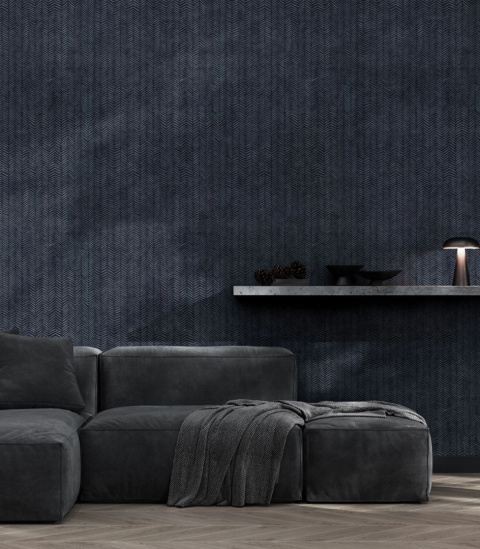 Herringbone Blue Wallpaper by Wallcolors