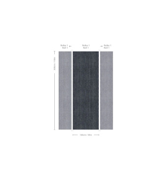 Herringbone Blue Wallpaper von Wallcolors