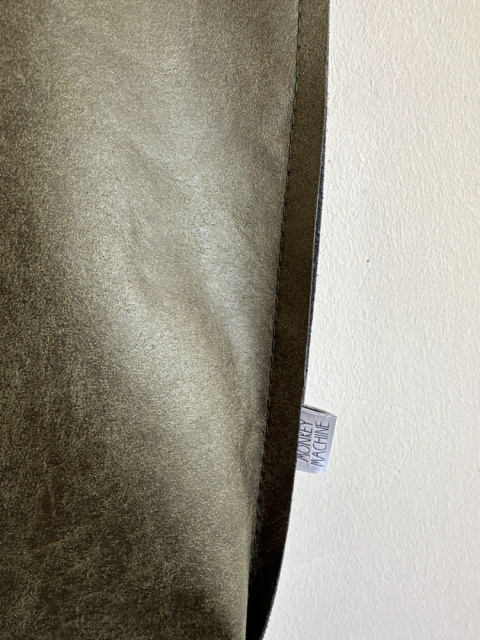 Mr.m Vintage grüne Echtledertasche/cremefarbene Griffe