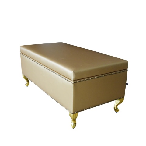 ławka /pufa z funkcją schowka 100 cm - ekoskóra złota - 1 szt.
