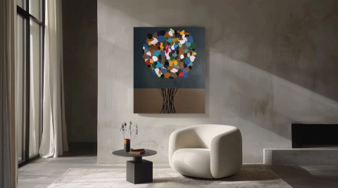 Abstrakcja ABSTRAKTE FLORA Nr. 2 Obraz na płótnie akryl 100 x 120 cm