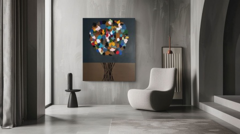 Abstrakcja ABSTRAKTE FLORA Nr. 2 Obraz na płótnie akryl 100 x 120 cm