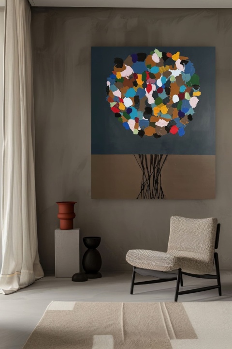 Abstrakcja ABSTRAKTE FLORA Nr. 2 Obraz na płótnie akryl 100 x 120 cm