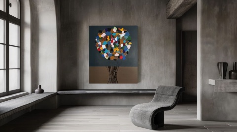 Abstrakcja ABSTRAKTE FLORA Nr. 2 Obraz na płótnie akryl 100 x 120 cm