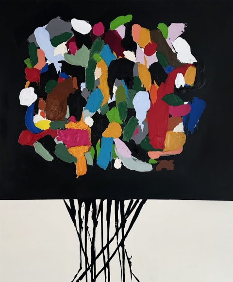 Abstrakcja ABSTRAKTE FLORA Obraz na płótnie akryl 100 x 120 cm