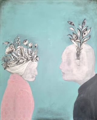 Abstrakcja SHE Obraz na płótnie akryl 100x 120 cm