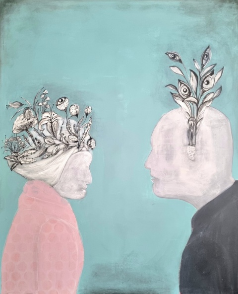 Abstrakcja SHE Obraz na płótnie akryl 100x 120 cm