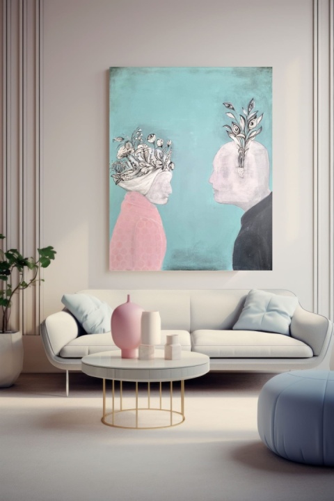 Abstrakcja SHE Obraz na płótnie akryl 100x 120 cm